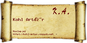 Kohl Artúr névjegykártya
